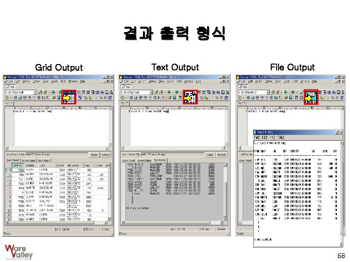 결과 출력 형식 Grid Output Text Output File Output 68 