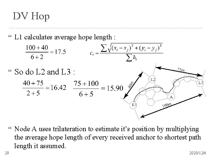 DV Hop L 1 calculates average hope length : So do L 2 and