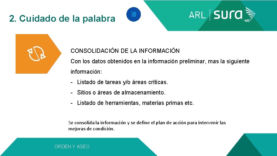  2. Cuidado de la palabra CONSOLIDACIÓN DE LA INFORMACIÓN Con los datos obtenidos
