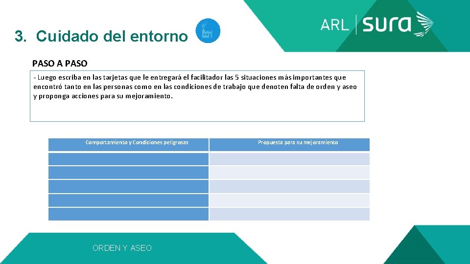  3. Cuidado del entorno PASO A PASO - Luego escriba en las tarjetas