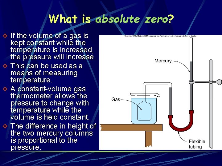 What is absolute zero? v If the volume of a gas is kept constant