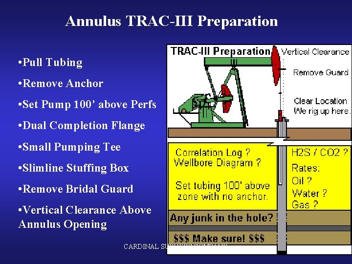Annulus TRAC-III Preparation • Pull Tubing • Remove Anchor • Set Pump 100’ above