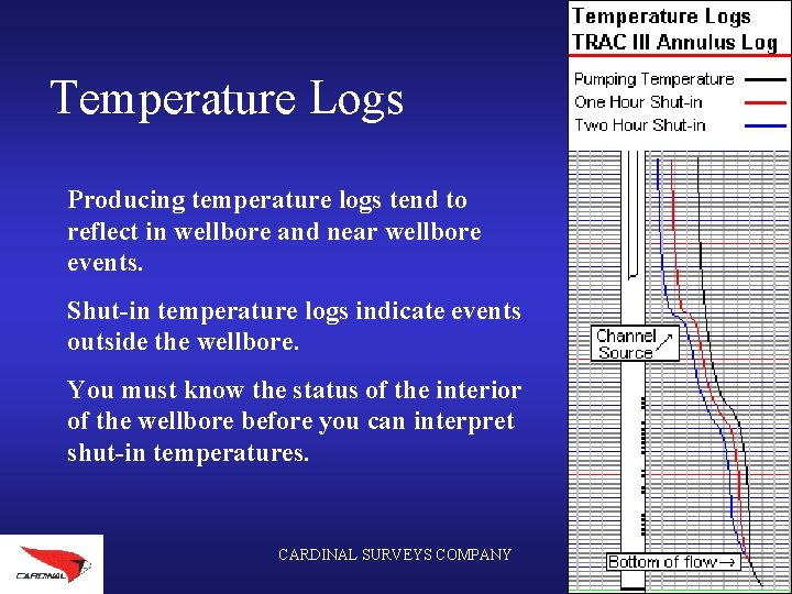 Temperature Logs Producing temperature logs tend to reflect in wellbore and near wellbore events.