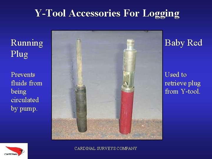 Y-Tool Accessories For Logging Running Plug Baby Red Prevents fluids from being circulated by