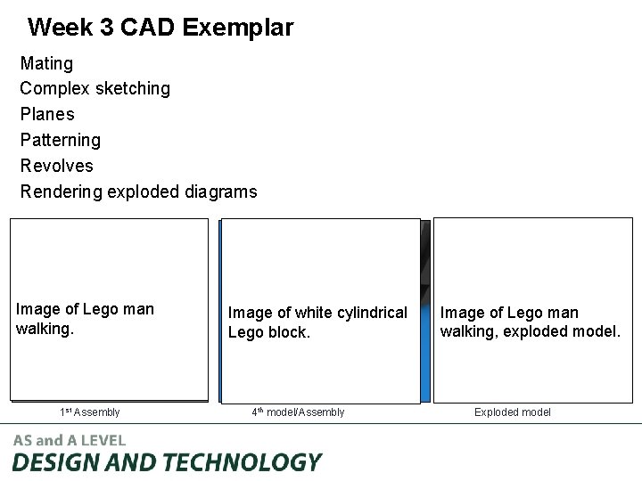 Week 3 CAD Exemplar Mating Complex sketching Planes Patterning Revolves Rendering exploded diagrams Image