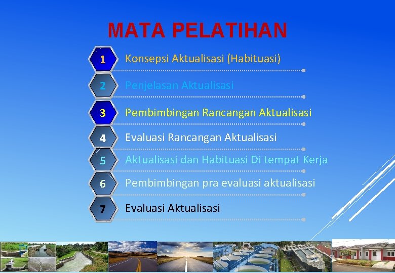 MATA PELATIHAN 1 Konsepsi Aktualisasi (Habituasi) 2 Penjelasan Aktualisasi 3 Pembimbingan Rancangan Aktualisasi 4