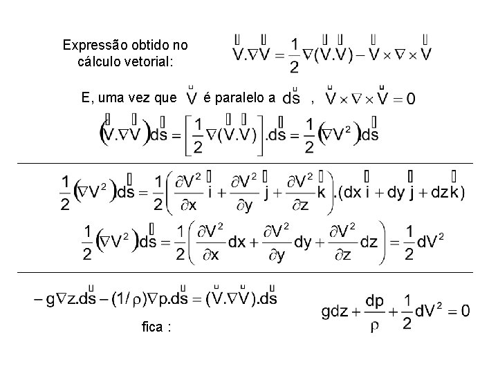 Expressão obtido no cálculo vetorial: E, uma vez que fica : é paralelo a