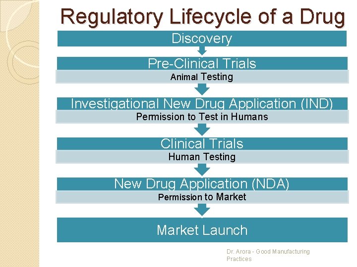 Regulatory Lifecycle of a Drug Discovery Pre-Clinical Trials Animal Testing Investigational New Drug Application