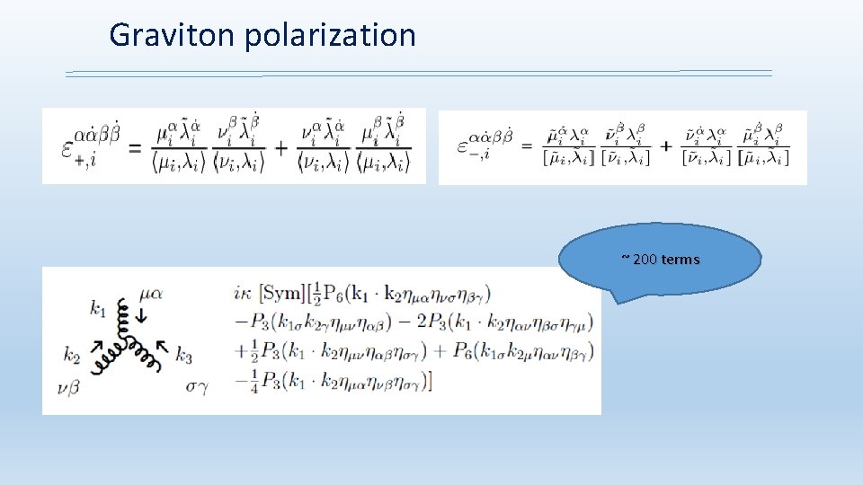 Graviton polarization ~ 200 terms 