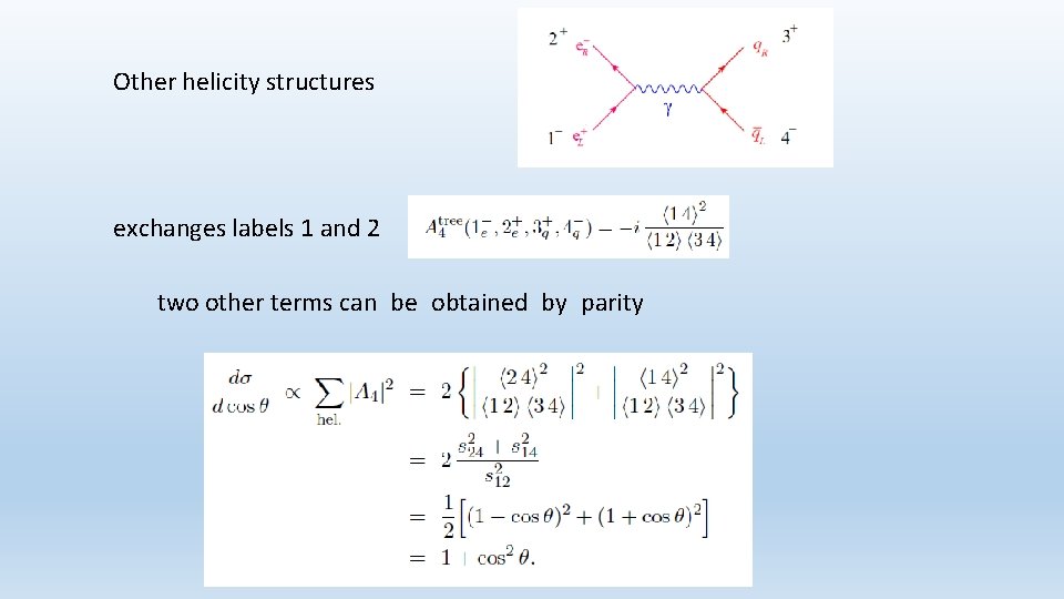 Other helicity structures exchanges labels 1 and 2 two other terms can be obtained