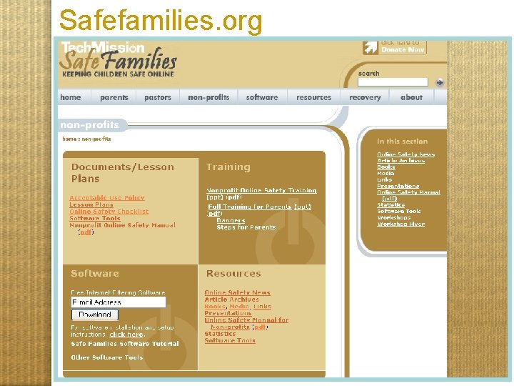 Safefamilies. org 