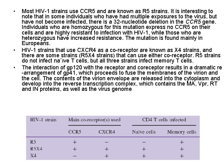  • • • Most HIV-1 strains use CCR 5 and are known as