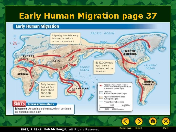 Early Human Migration page 37 Holt Mc. Dougal, 