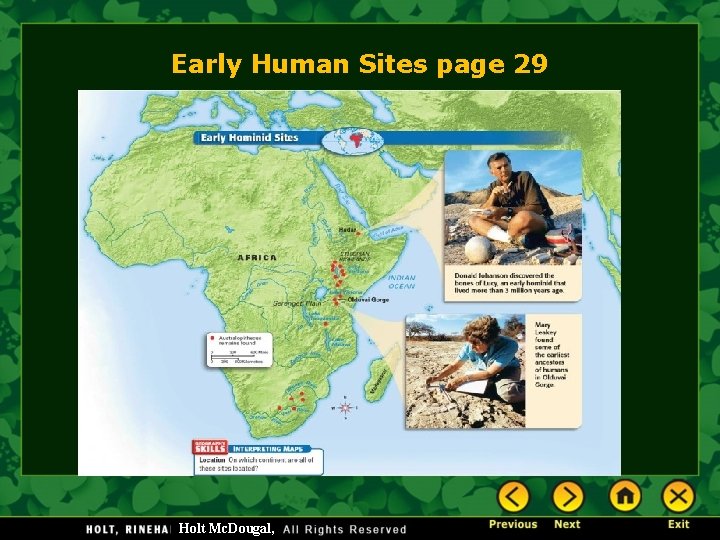 Early Human Sites page 29 Holt Mc. Dougal, 