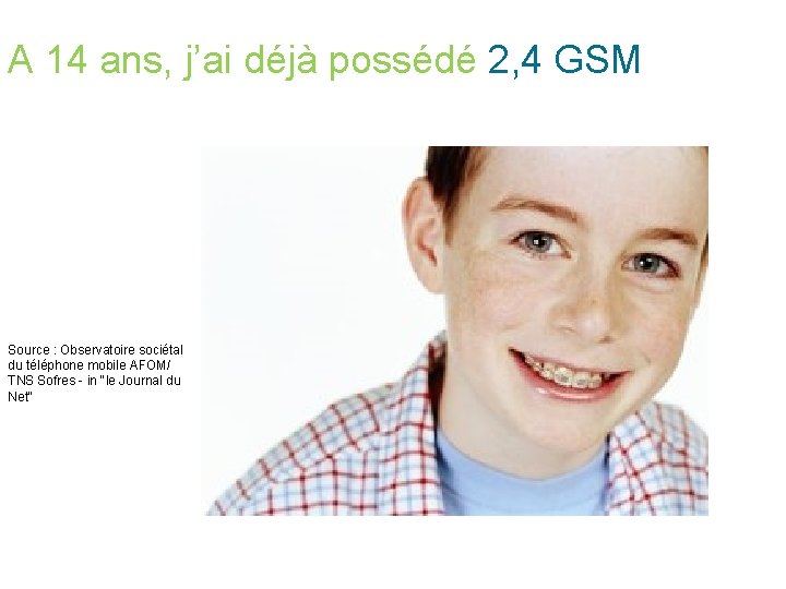 A 14 ans, j’ai déjà possédé 2, 4 GSM Source : Observatoire sociétal du