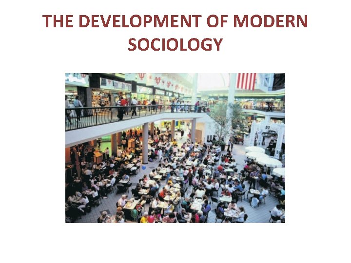 THE DEVELOPMENT OF MODERN SOCIOLOGY 