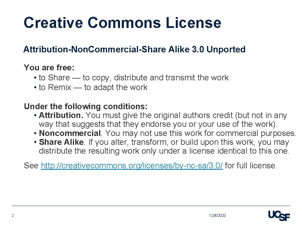 Creative Commons License Attribution-Non. Commercial-Share Alike 3. 0 Unported You are free: • to