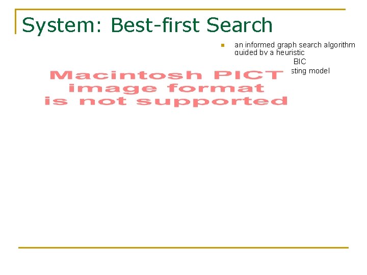 System: Best-first Search n n n an informed graph search algorithm guided by a