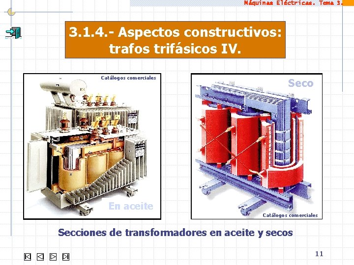 Máquinas Eléctricas. Tema 3. 1. 4. - Aspectos constructivos: trafos trifásicos IV. Catálogos comerciales