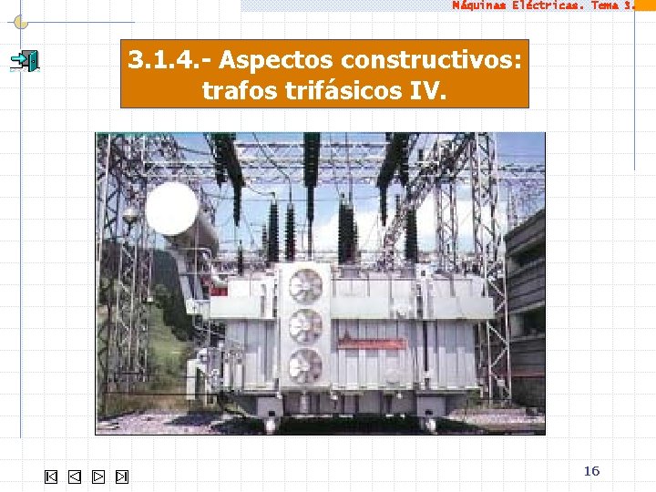 Máquinas Eléctricas. Tema 3. 1. 4. - Aspectos constructivos: trafos trifásicos IV. 16 