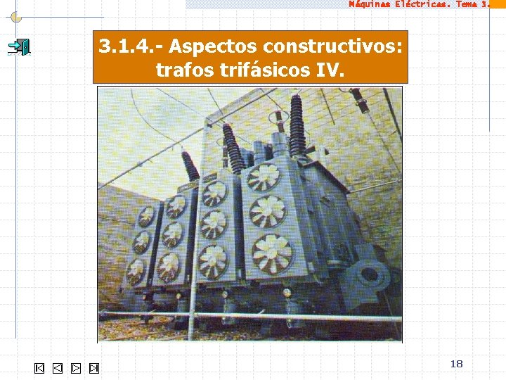 Máquinas Eléctricas. Tema 3. 1. 4. - Aspectos constructivos: trafos trifásicos IV. 18 