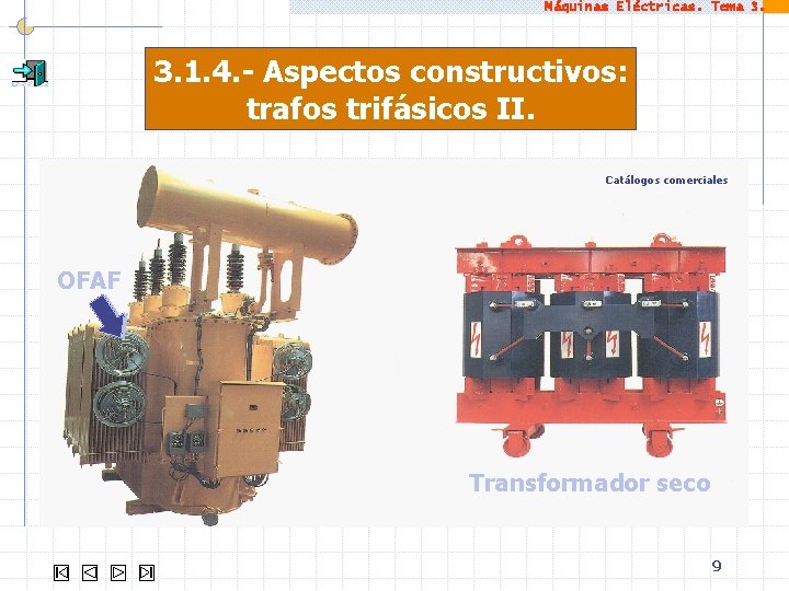 Máquinas Eléctricas. Tema 3. 1. 4. - Aspectos constructivos: trafos trifásicos II. Catálogos comerciales