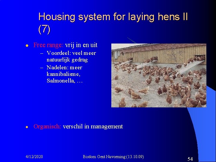 Housing system for laying hens II (7) l Free range: vrij in en uit
