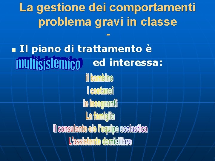 La gestione dei comportamenti problema gravi in classe - n Il piano di trattamento