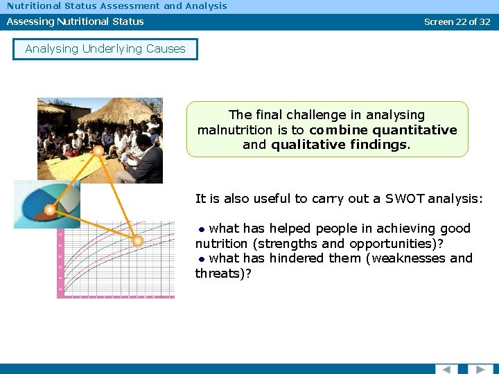 Nutritional Status Assessment and Analysis Assessing Nutritional Status Screen 22 of 32 Analysing Underlying