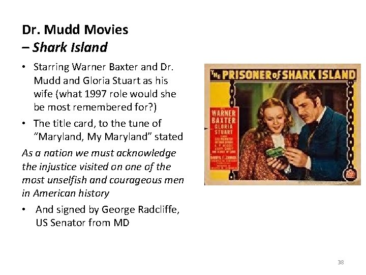 Dr. Mudd Movies – Shark Island • Starring Warner Baxter and Dr. Mudd and