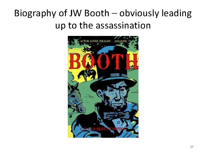 Biography of JW Booth – obviously leading up to the assassination 57 