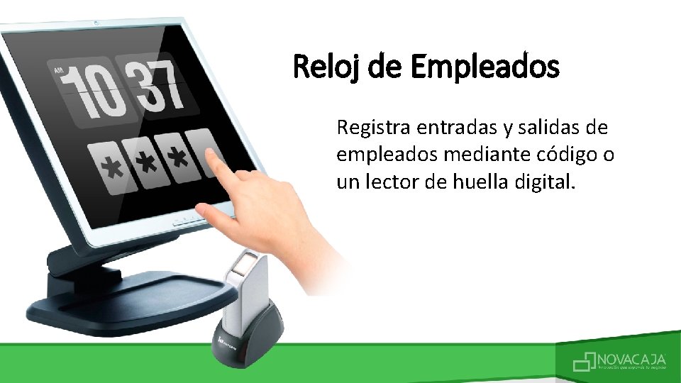 Reloj de Empleados Registra entradas y salidas de empleados mediante código o un lector