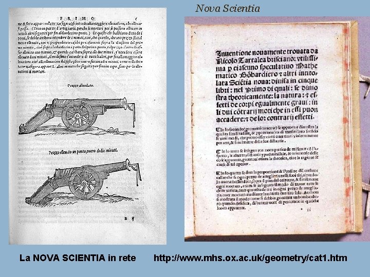 Nova Scientia La NOVA SCIENTIA in rete http: //www. mhs. ox. ac. uk/geometry/cat 1.