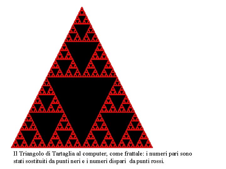 Il Triangolo di Tartaglia al computer, come frattale: i numeri pari sono stati sostituiti