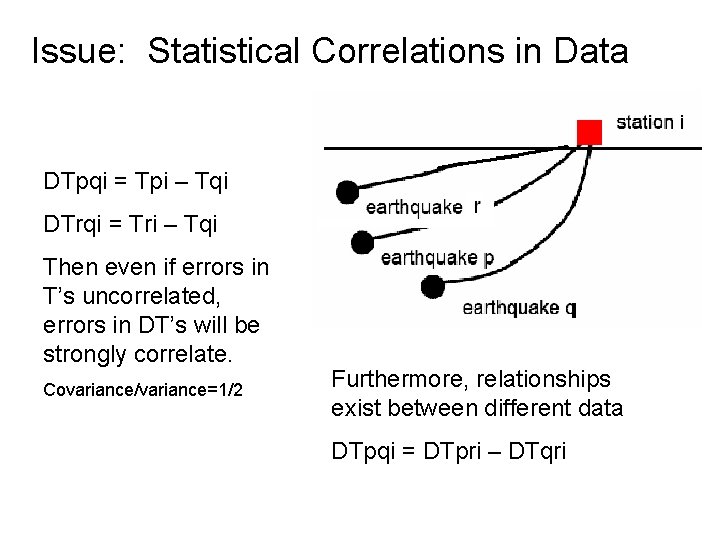 Issue: Statistical Correlations in Data DTpqi = Tpi – Tqi DTrqi = Tri – Issue: Statistical Correlations in Data DTpqi = Tpi – Tqi DTrqi = Tri –