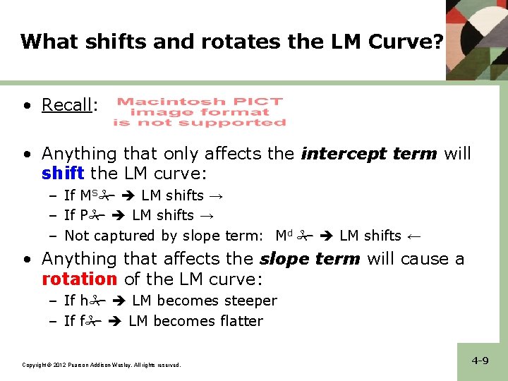 What shifts and rotates the LM Curve? • Recall: • Anything that only affects