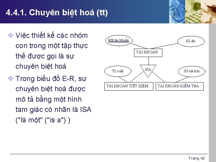 4. 4. 1. Chuyên biệt hoá (tt) v Việc thiết kế các nhóm con