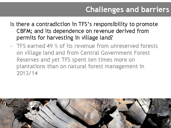 Integrating Sustainable Charcoal Production Into Communitybased Forest Management