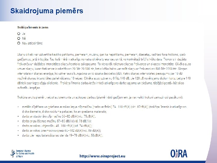 Skaidrojuma piemērs 