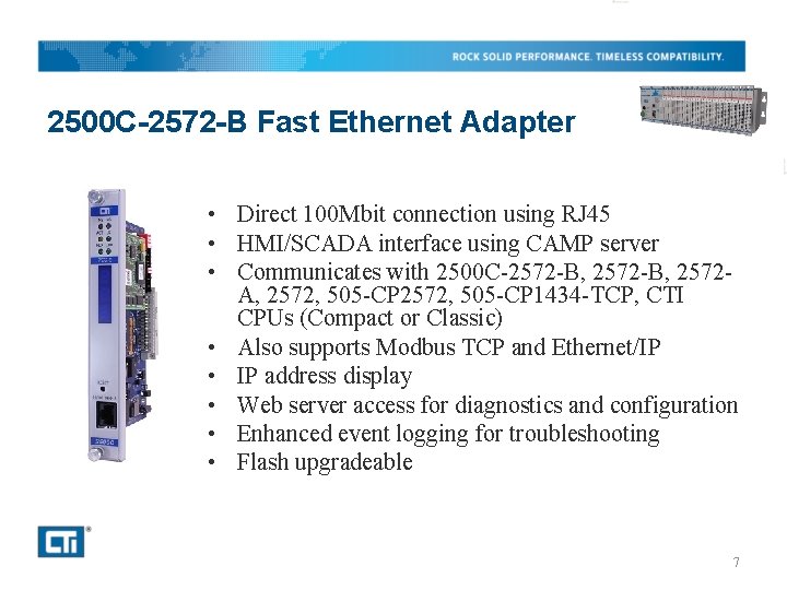 2500 C-2572 -B Fast Ethernet Adapter • Direct 100 Mbit connection using RJ 45