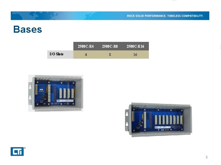 Bases I/O Slots 2500 C-R 4 2500 C-R 8 2500 C-R 16 4 8