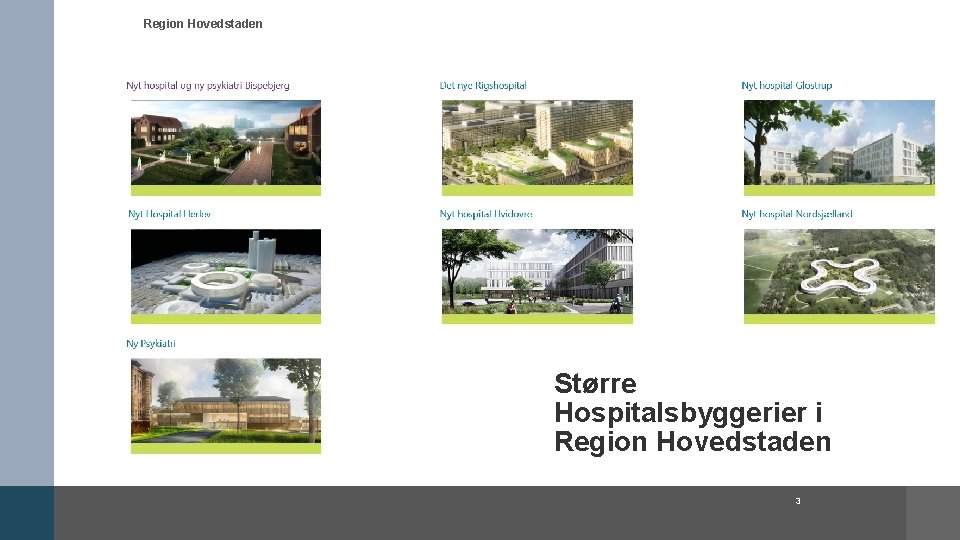 Region Hovedstaden Større Hospitalsbyggerier i Region Hovedstaden 3 
