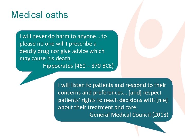 Medical oaths I will never do harm to anyone… to please no one will