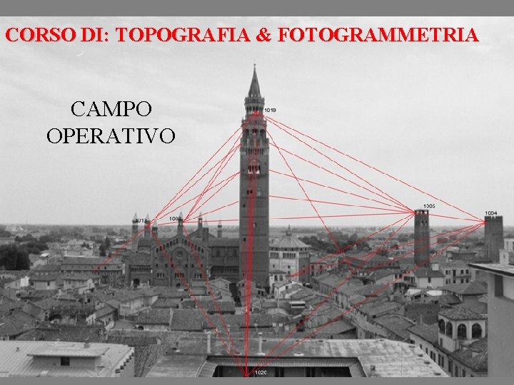 CORSO DI: TOPOGRAFIA & FOTOGRAMMETRIA CAMPO OPERATIVO 