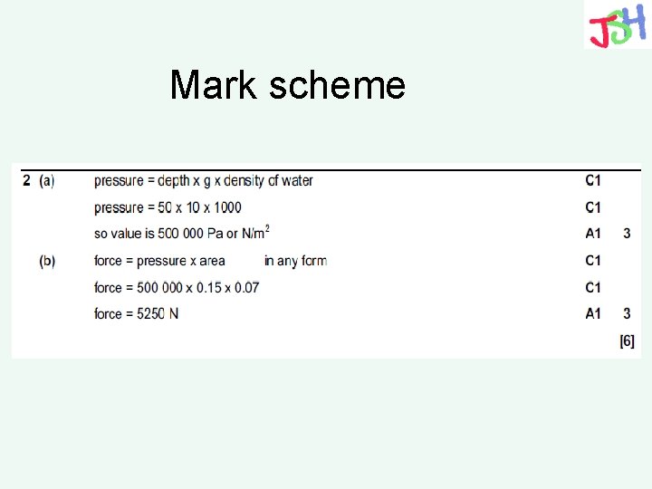 Mark scheme 