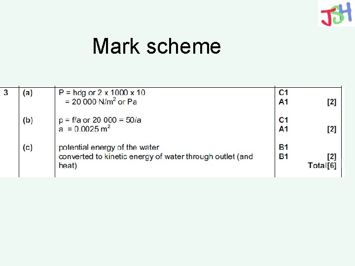 Mark scheme 