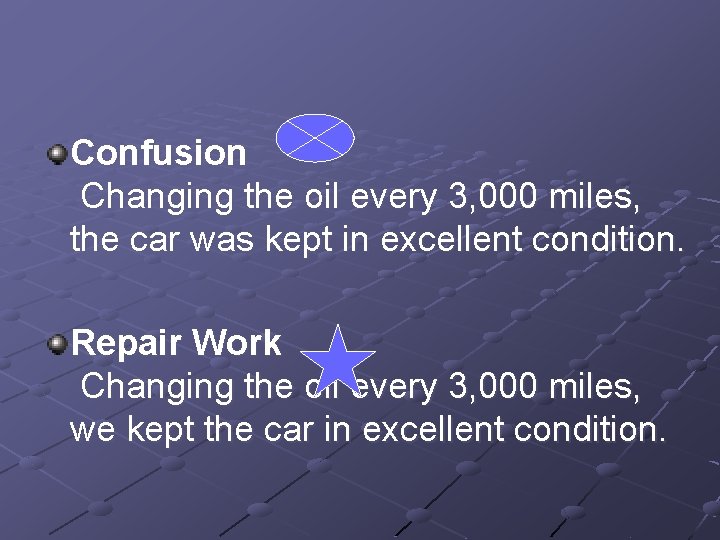 Confusion Changing the oil every 3, 000 miles, the car was kept in excellent