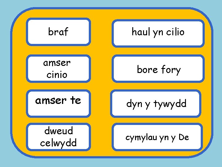 braf haul yn cilio amser cinio bore fory amser te dyn y tywydd dweud