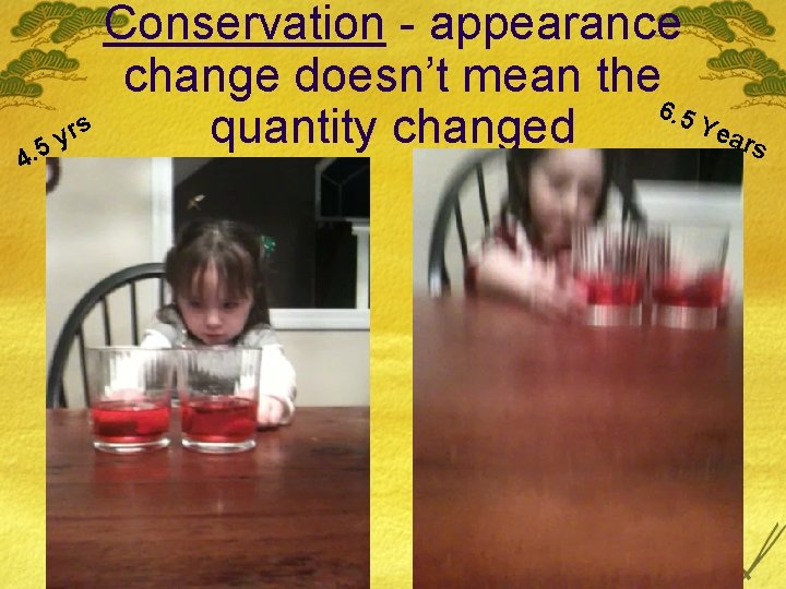 4 Conservation - appearance change doesn’t mean the 6. 5 Yea rs quantity changed 4 Conservation - appearance change doesn’t mean the 6. 5 Yea rs quantity changed