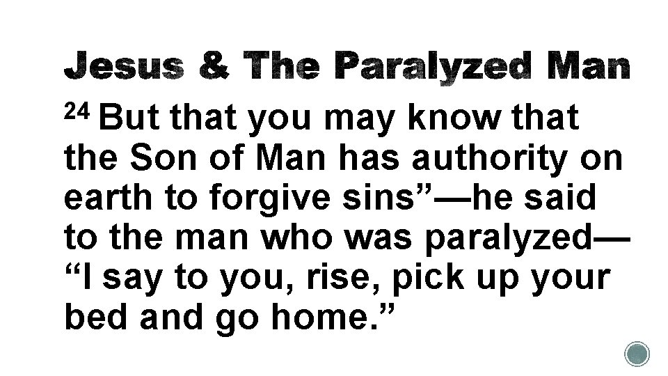 24 But that you may know that the Son of Man has authority on